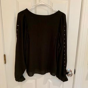 Black GAP blouse with gold-studded sleeves